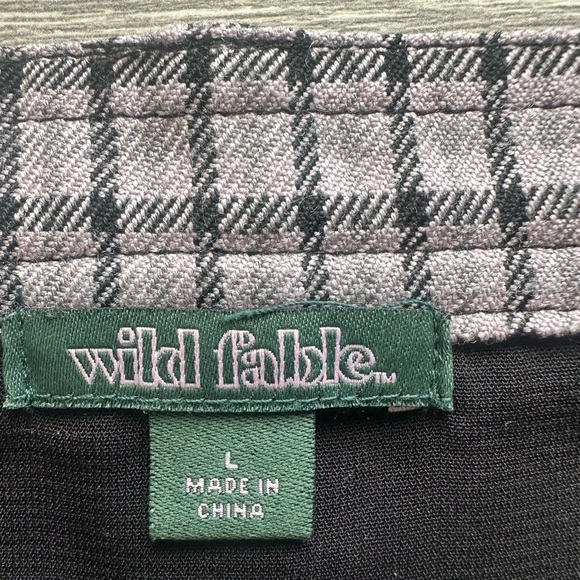 Goth Plaid Mini Skirt in lavender, Gray, Black and front silver zipper - Picture 7 of 11